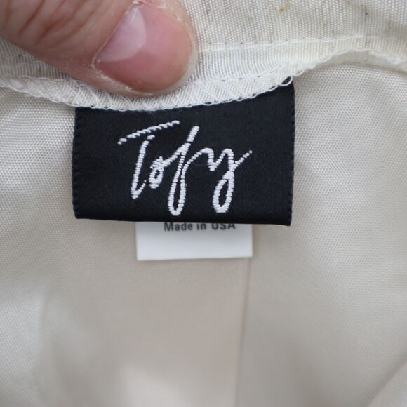 Tofy Skirt Womens 10 Ivory Lined Back Slit Midi Straight Pencil Casual - Picture 3 of 16